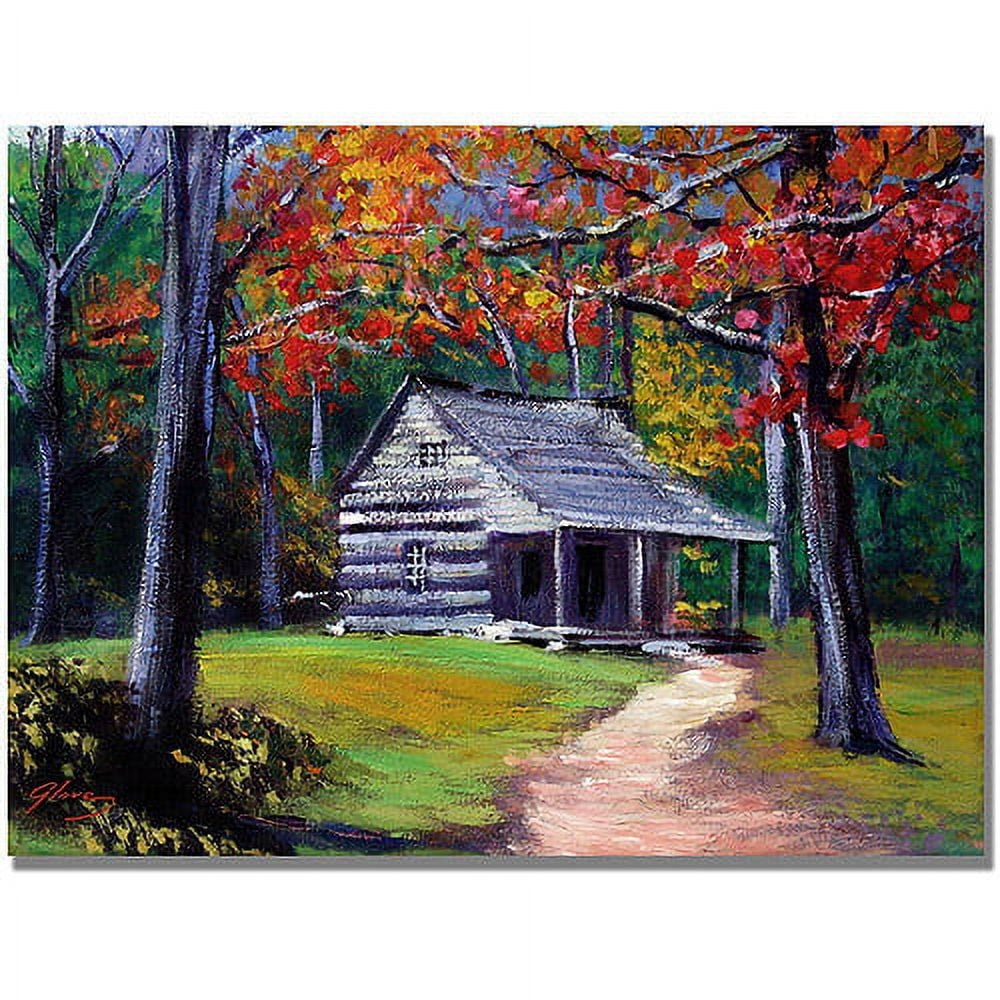 David Lloyd Glover Autumn Cabin Canvas Wall Art 24 x 32