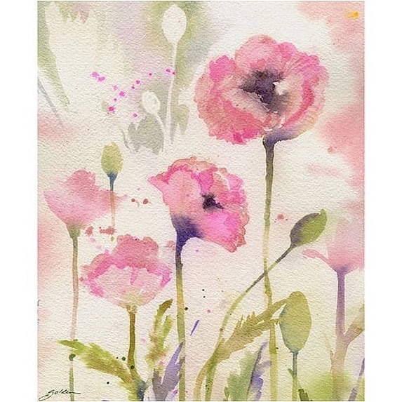Trademark Art "Oriental Poppy Garden" Canvas Wall Art by Shelia Golden