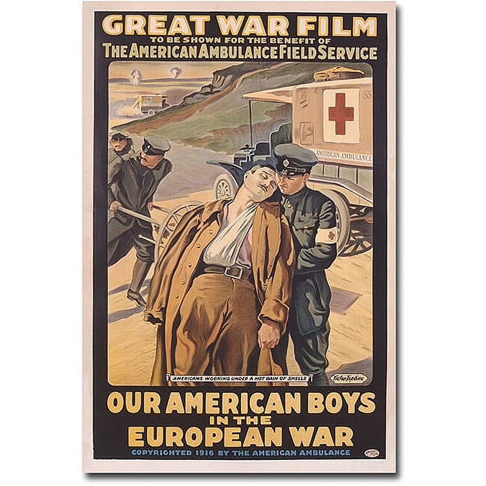 Trademark Art "Our American Boys in the European War" Canvas Wall Art by Victor Tardieu