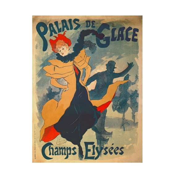 Trademark Fine Art Jules Cheret Palais de Glace dans Champs Elysees Canvas Wall Art - 24x32