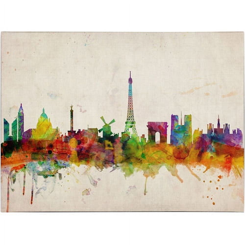 Trademark Art 'Paris Skyline' Canvas Art by Michael Tompsett