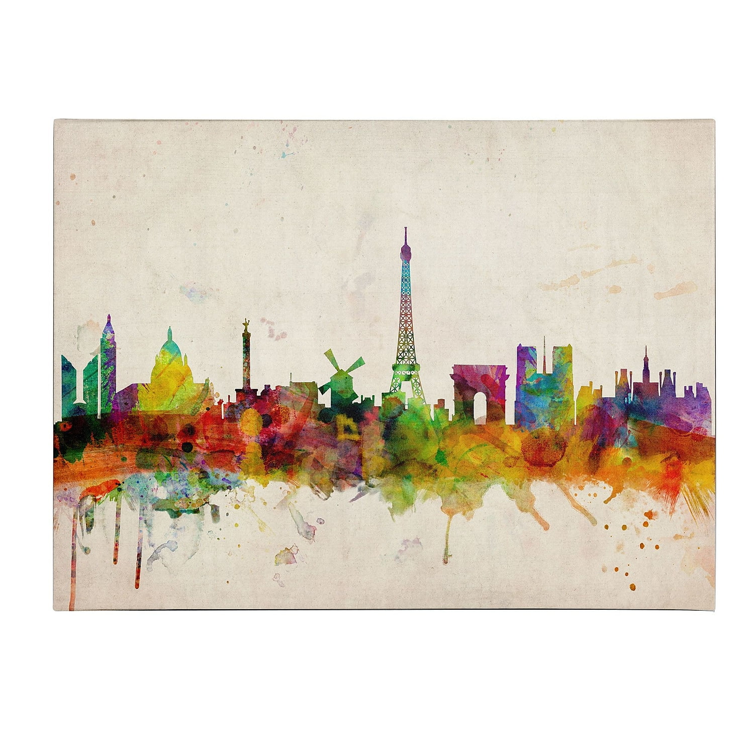 Trademark Art 'Paris Skyline' Canvas Art by Michael Tompsett
