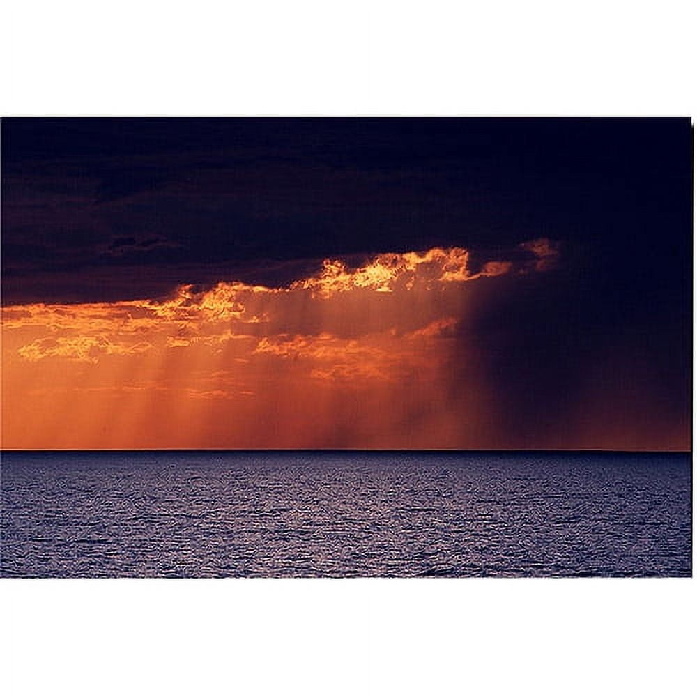 Sunset Storm Over Ocean Canvas Art in 14" x 19"