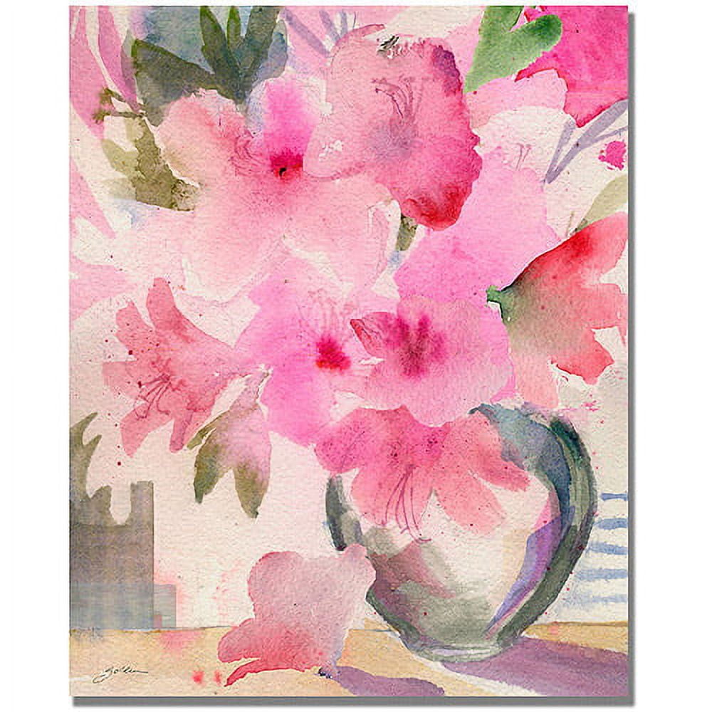Trademark Art "Pink Azaleas" Canvas Wall Art by Shelia Golden