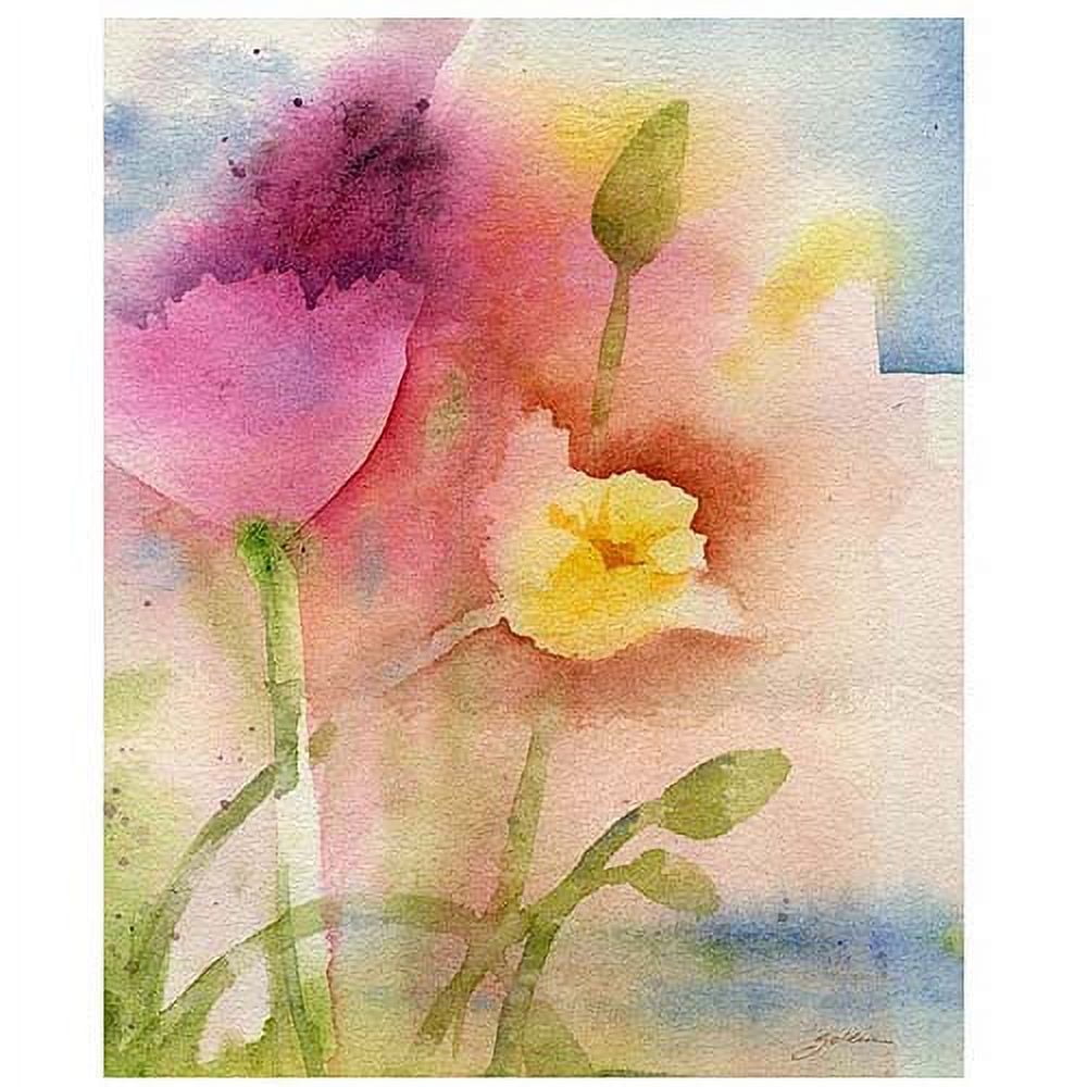 Trademark Art "Pond Flowers" Canvas Art by Sheila Golden