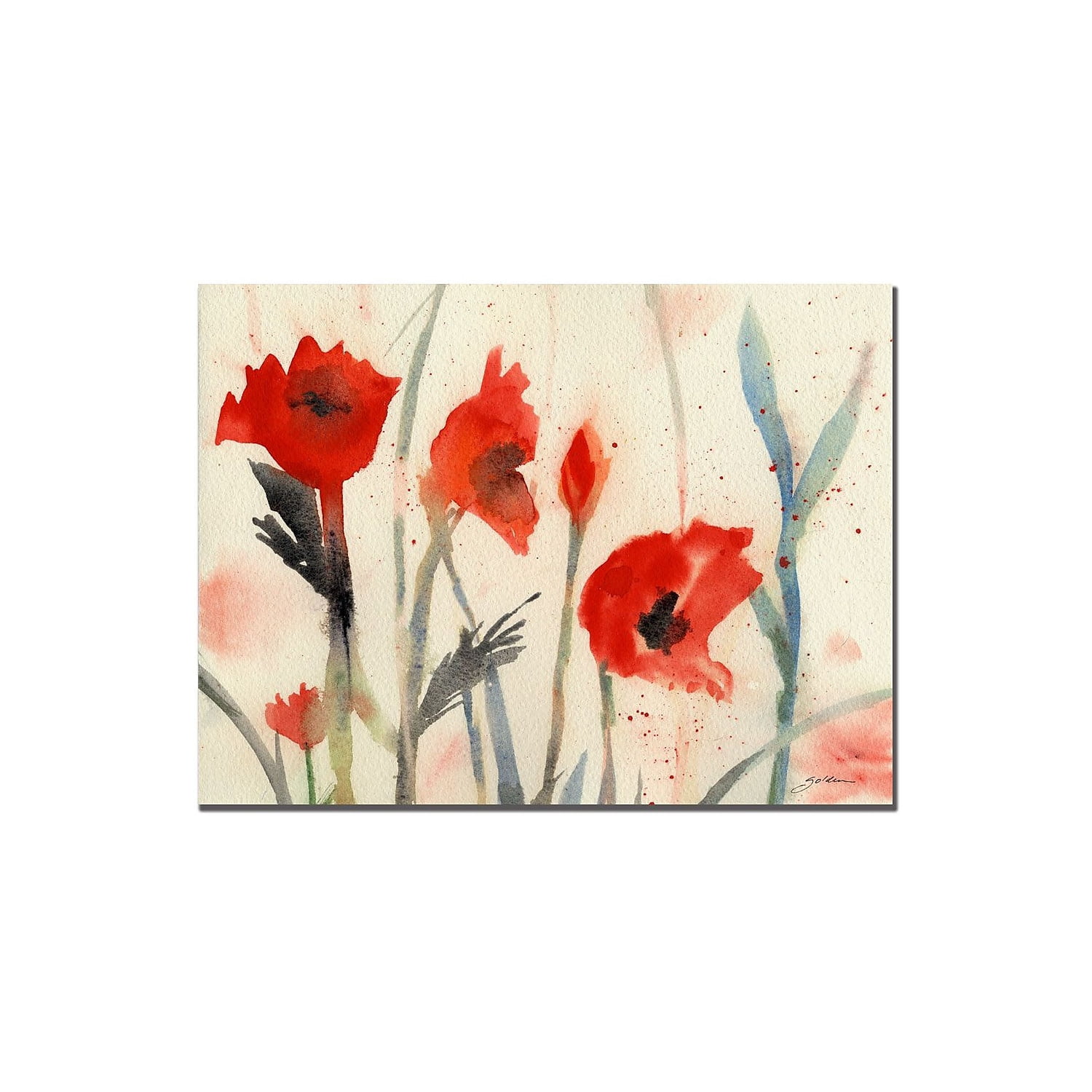 Trademark Art "Poppies" Canvas Art by Sheila Golden