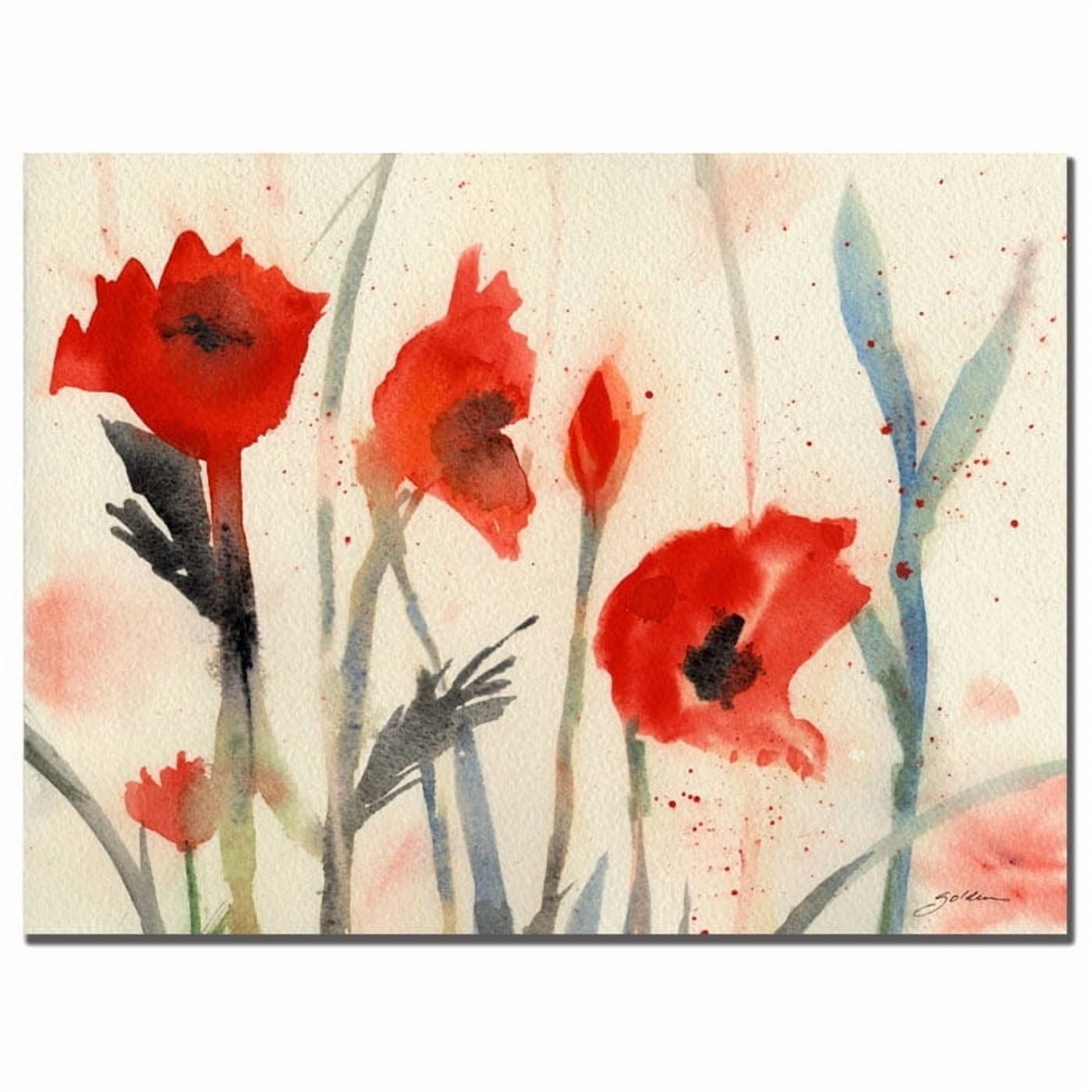 Trademark Art "Poppies" Canvas Art by Sheila Golden