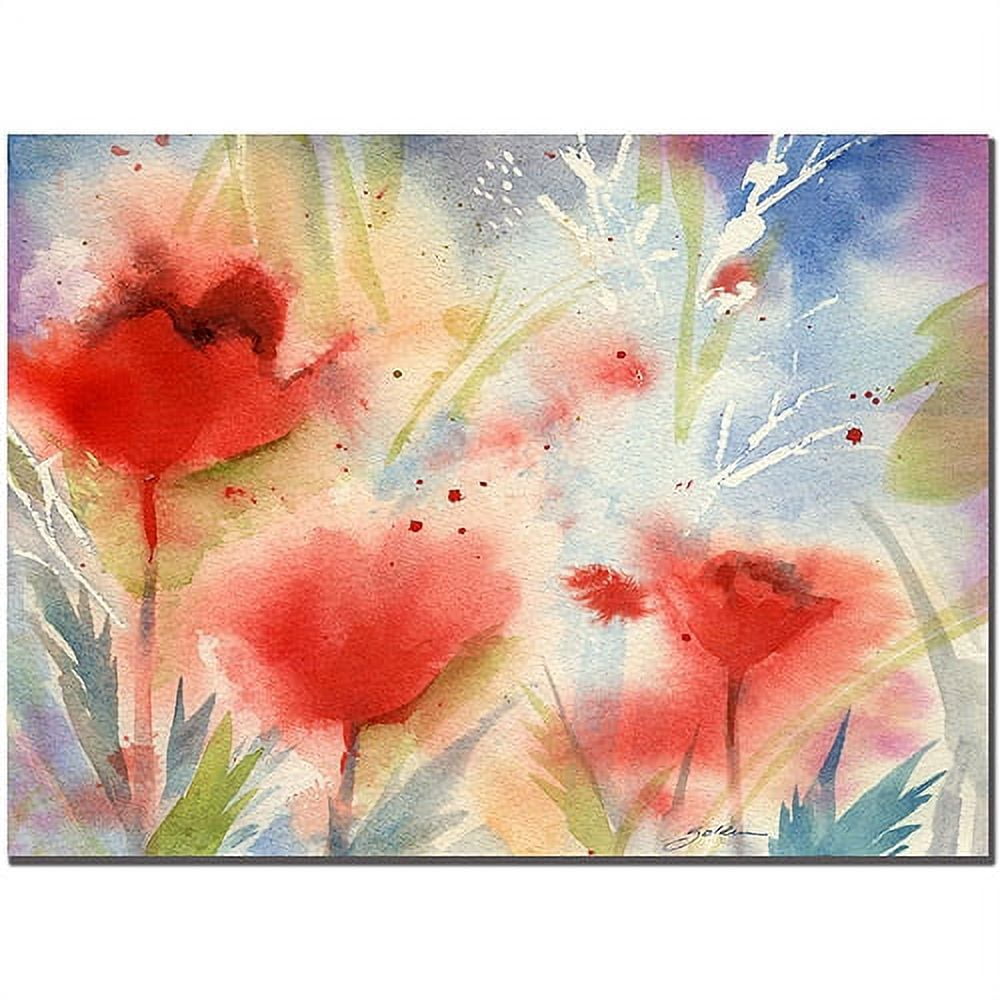 Trademark Art "Poppy Splash" Canvas Art by Sheila Golden