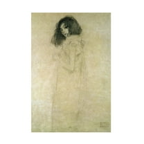 Trademark Fine Art Gustav Klimt Portrait of a Young Woman 1896-97 Canvas Wall Art - 14x19