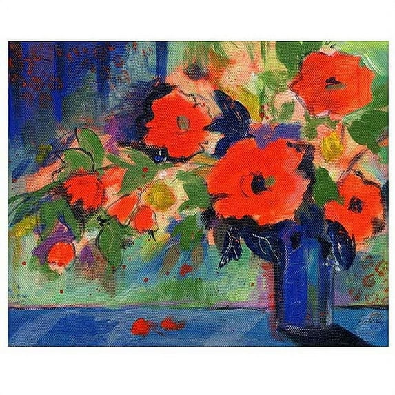 Trademark Art "Red Flowers" Canvas Art by Sheila Golden