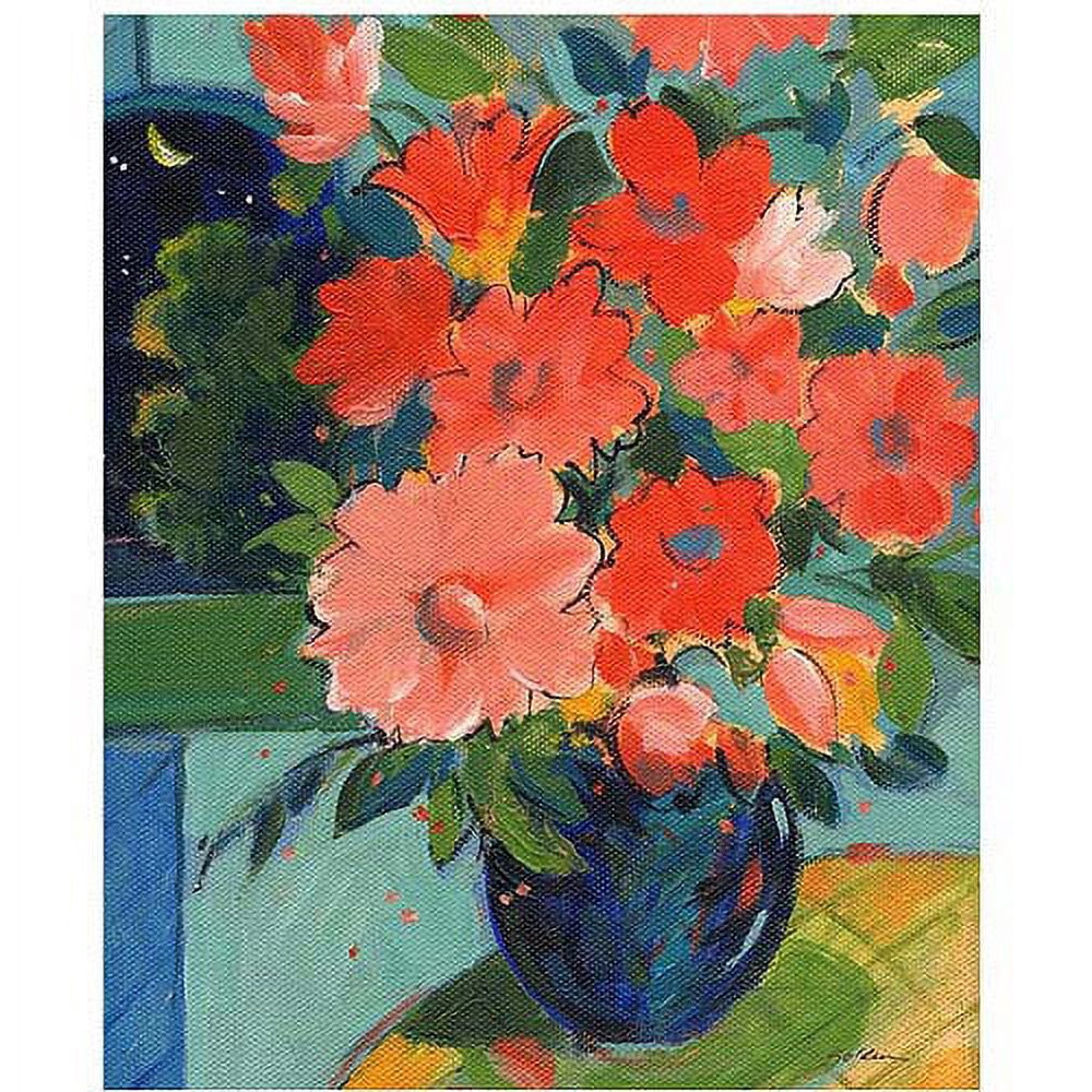 Trademark Art "Red Flowers on the Yellow Table" Canvas Art by Sheila Golden, 26x32