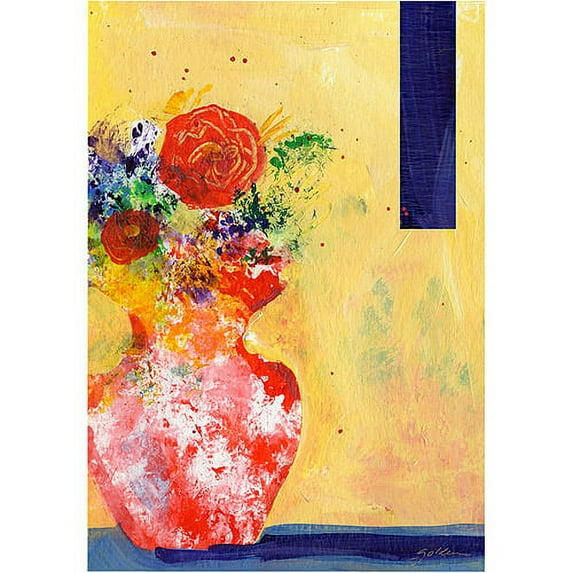 Trademark Art "Red Vase" Canvas Art by Sheila Golden