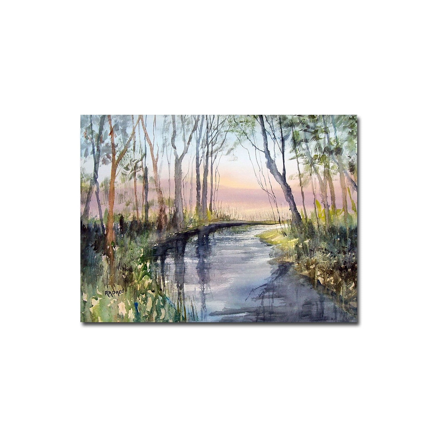 River Reflections Framed Landscape Canvas Art, 22 x 32 Inch