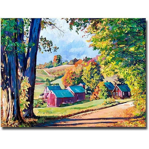 Trademark Art "Road To Jenne Farm, Vermont " Canvas Wall Art by David Lloyd Glover
