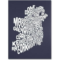Trademark Art 'SLATE-Ireland Text Map' Canvas Art by Michael Tompsett