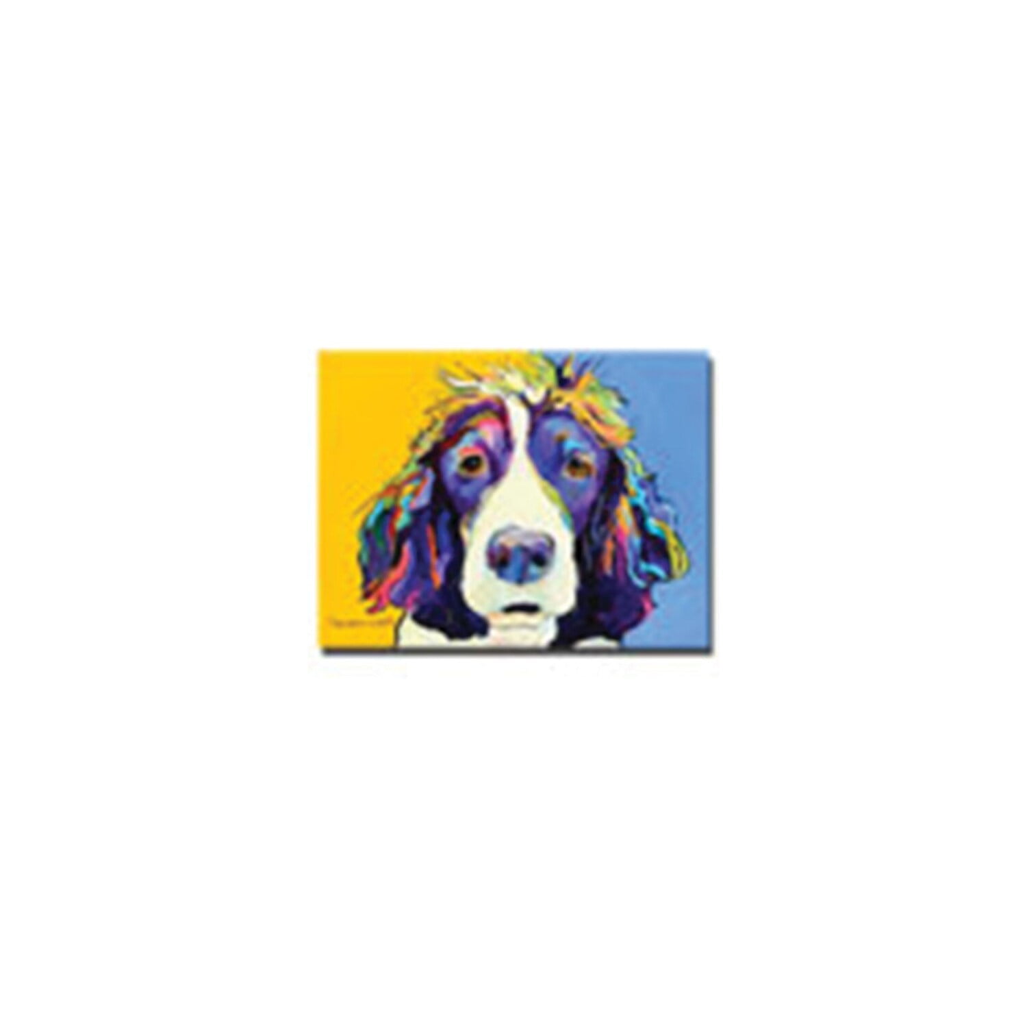 Colorful Dog Portrait on Canvas, 14" x 19"