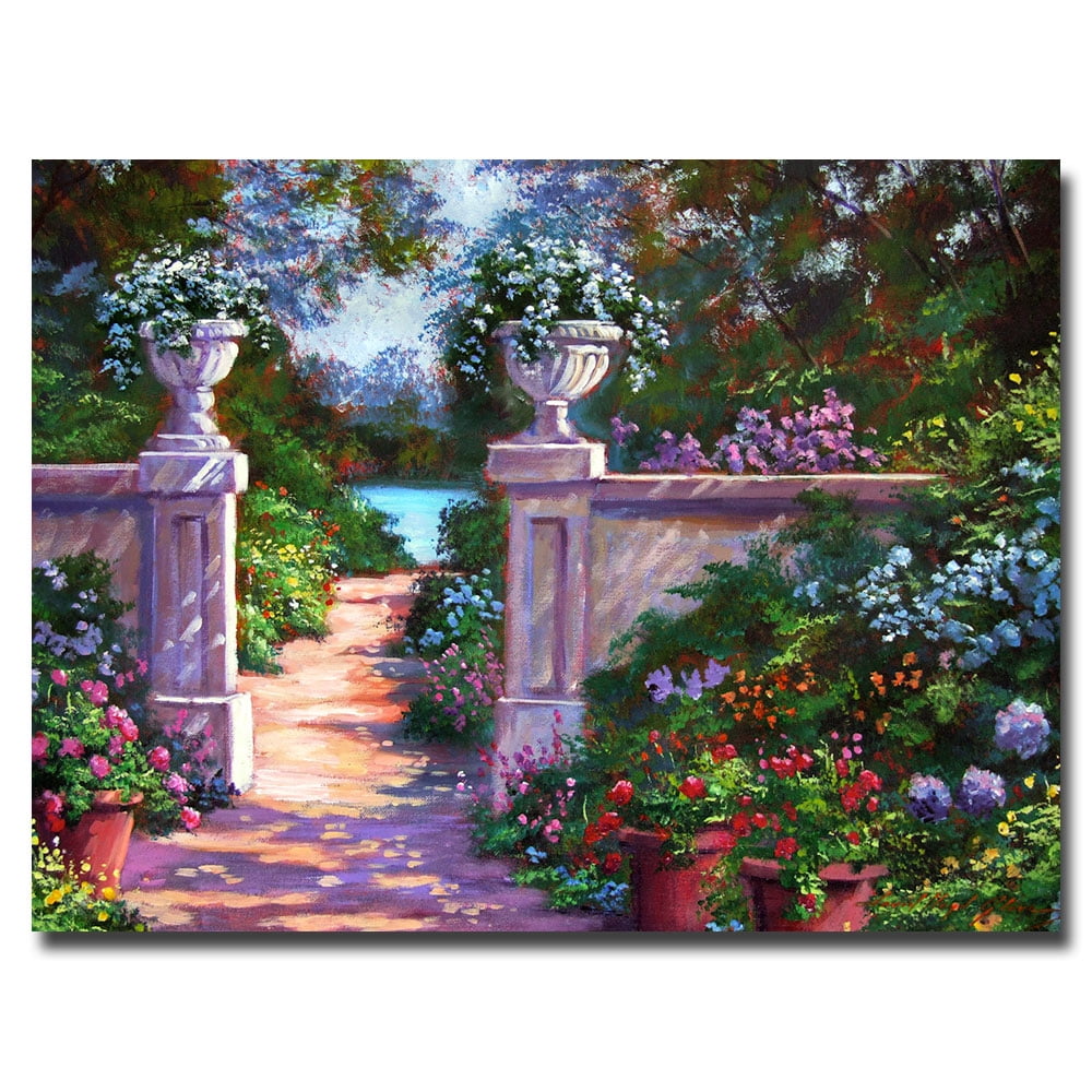 Trademark Art "Sir Thomas Estate Garden" Canvas Wall Art by David Lloyd Glover