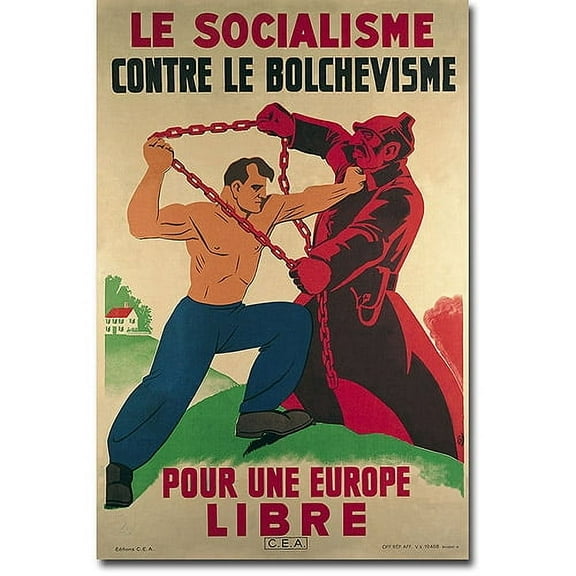 Trademark Art "Socialism Against Bolshevism for a Free Europe" Canvas Wall Art