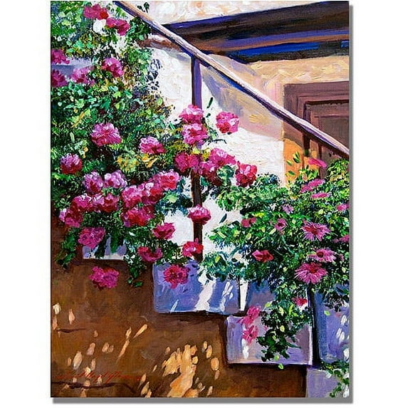 Trademark Art "Stairway Floral" Canvas Wall Art by David Lloyd Glover