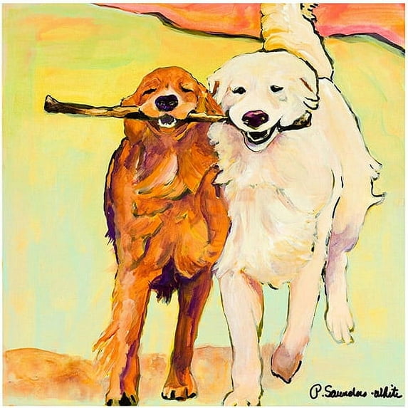 Trademark Fine Art Pat Saunders-White Stick with Me Canvas Wall Art - 18x18