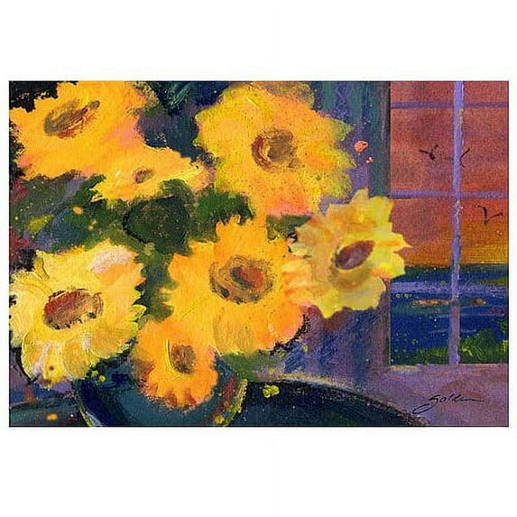 Trademark Art "Sunset Sunflowers" Canvas Art by Sheila Golden