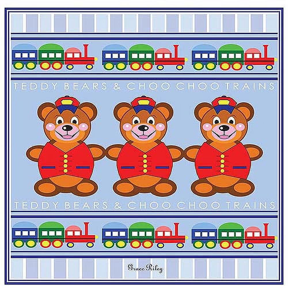 Trademark Art "Teddy Bears and Choo Choo Trains" Canvas Art by Grace Riley
