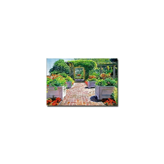 Trademark Art "The Beautiful Italian Garden" Canvas Wall Art by David Lloyd Glover