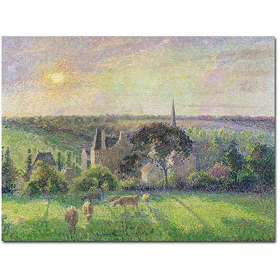 Trademark Art "The Church and the Farm of Eragny, 1895" Canvas Art by Camille Pissarro