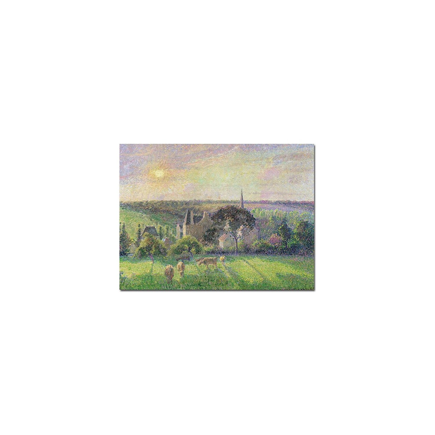 Trademark Art "The Church and the Farm of Eragny, 1895" Canvas Art by Camille Pissarro