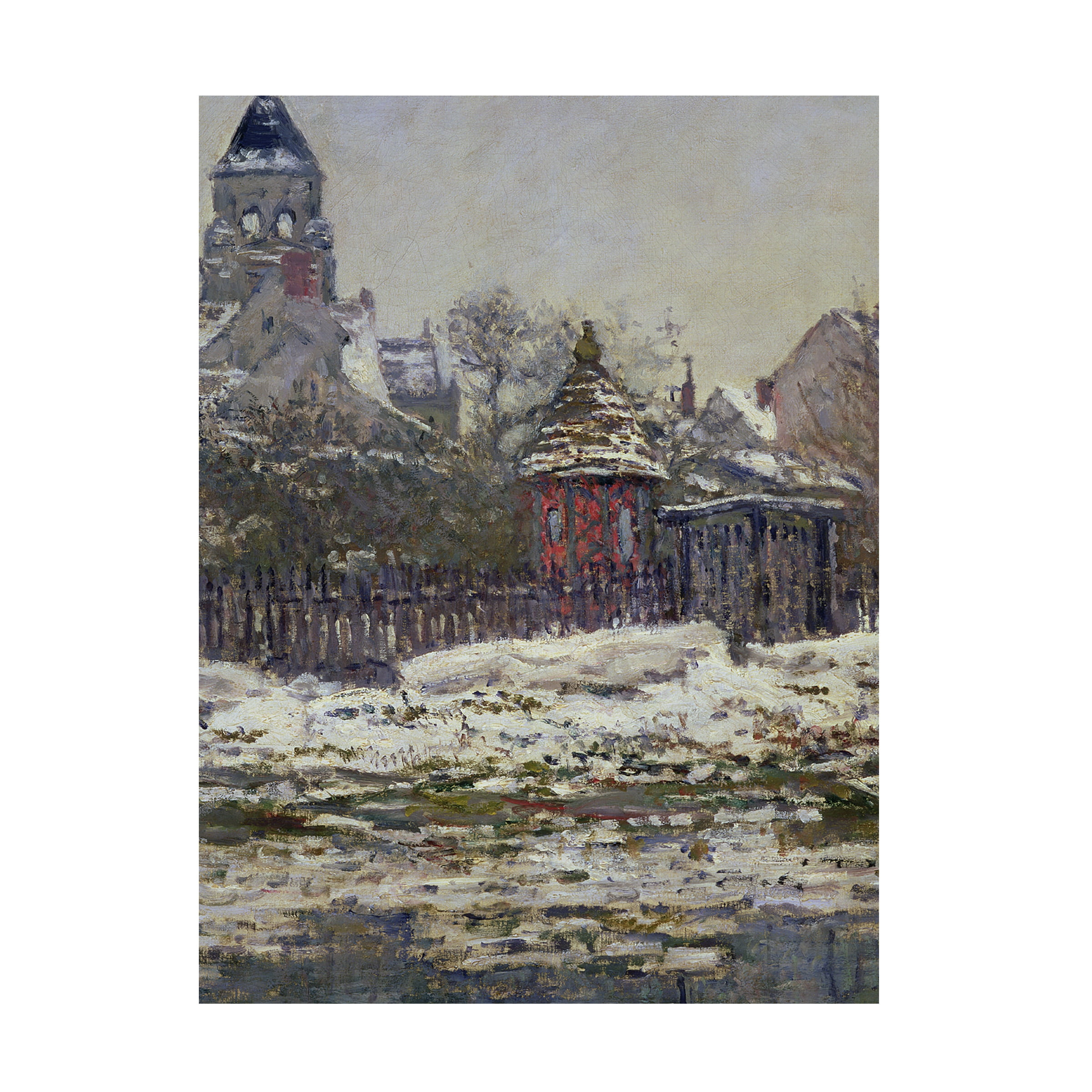 Trademark Art "The Church at Vetheuil 1879" Canvas Art by Claude Monet