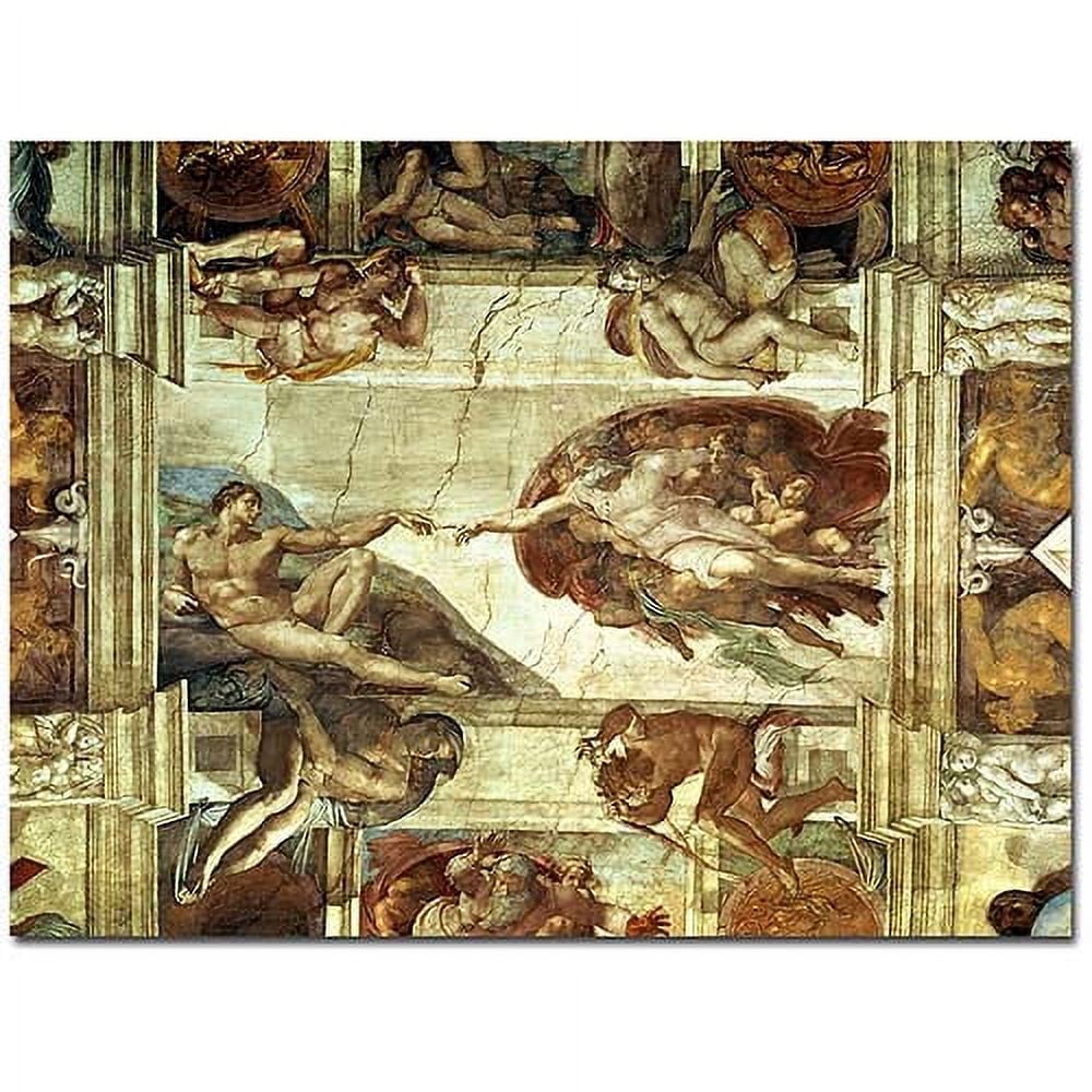 Trademark Art "The Creation of Adam" Canvas Art by Leonardo da Vinci
