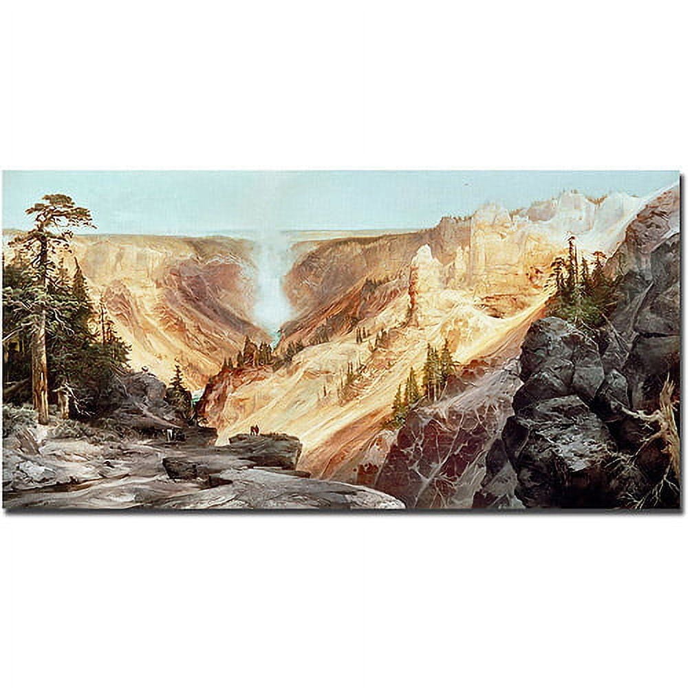 Thomas Moran Grand Canyon of Yellowstone 1872 Canvas Art, 12" x 24"