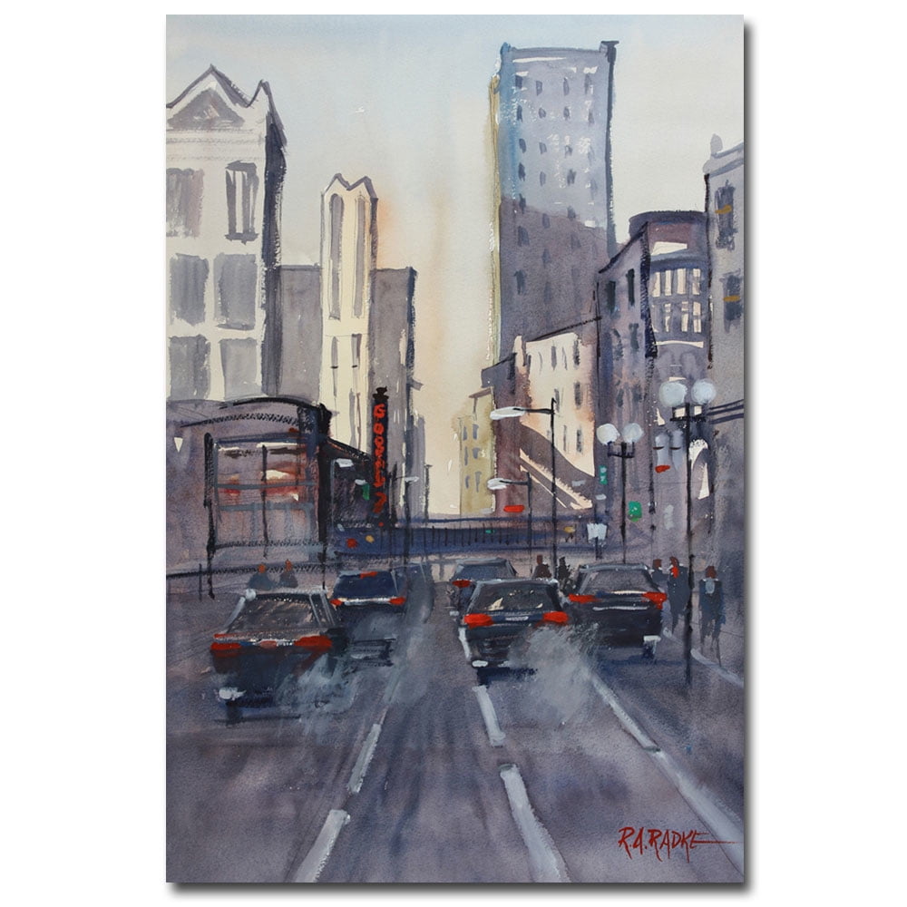 Trademark Art "Theatre District - Chicago" Canvas Art by Ryan Radke