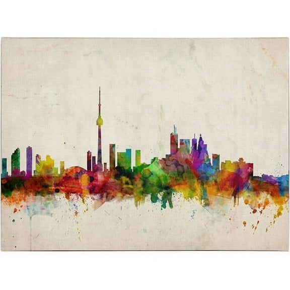Trademark Art 'Toronto Skyline' Canvas Art by Michael Tompsett