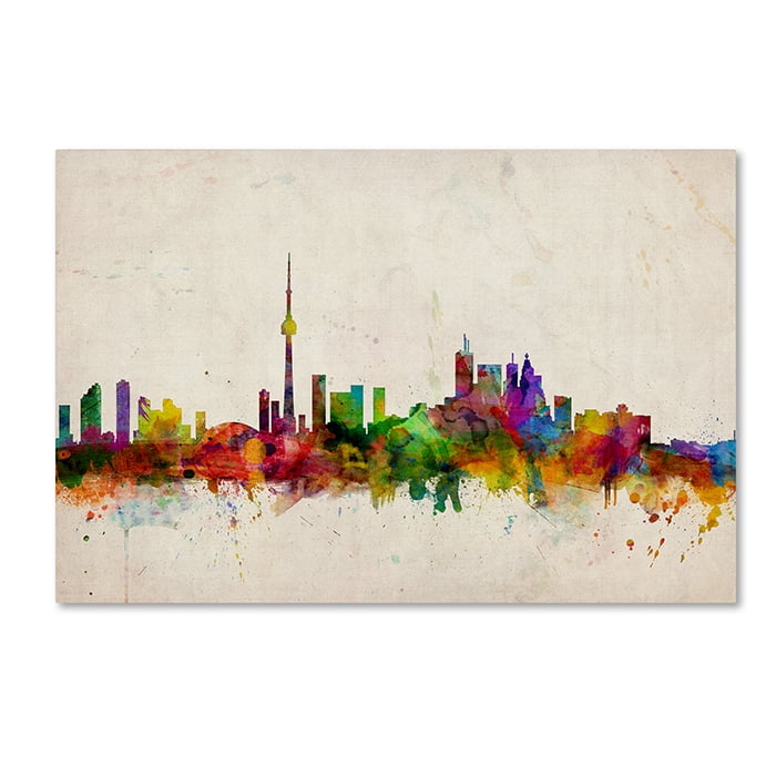 Trademark Art 'Toronto Skyline' Canvas Art by Michael Tompsett