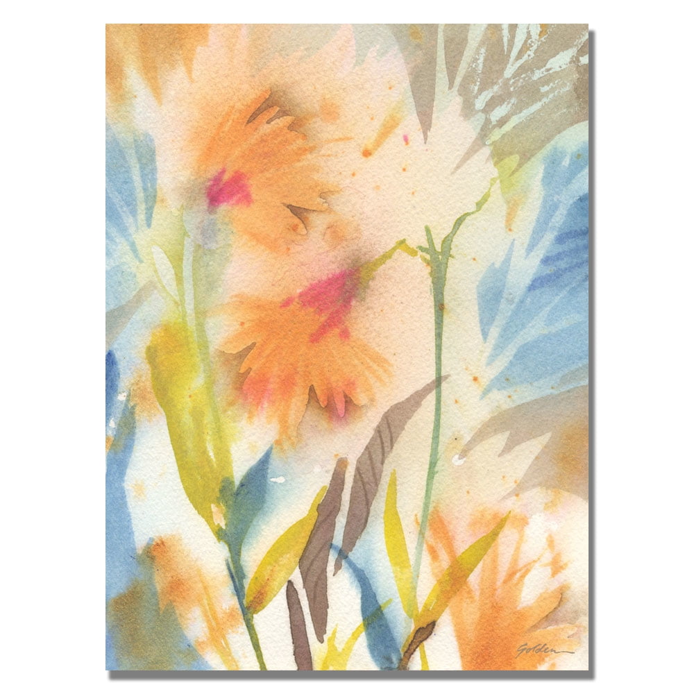 Trademark Art "Tropical Orange Flowers" Canvas Wall Art by Philippe Shelia Golden