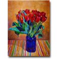 thumbnail image 1 of Trademark Art "Tulips In Blue Glass" Canvas Wall Art by David Lloyd Glover, 1 of 3