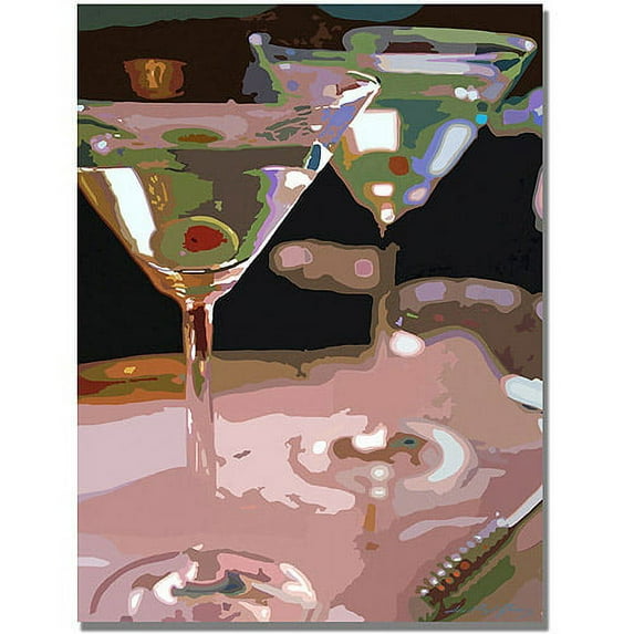 Trademark Art "Two Martini Lunch" Canvas Wall Art by David Lloyd Glover