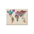 thumbnail image 1 of Trademark Fine Art Michael Tompsett Typography World Map II Canvas Wall Art - 30x47, 1 of 3