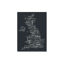 Trademark Art "UK Font Cities" Canvas Art by Michael Tompsett