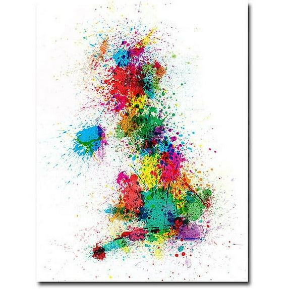 Trademark Art "UK - Paint Splashes" Canvas Wall Art by Michael Tompsett