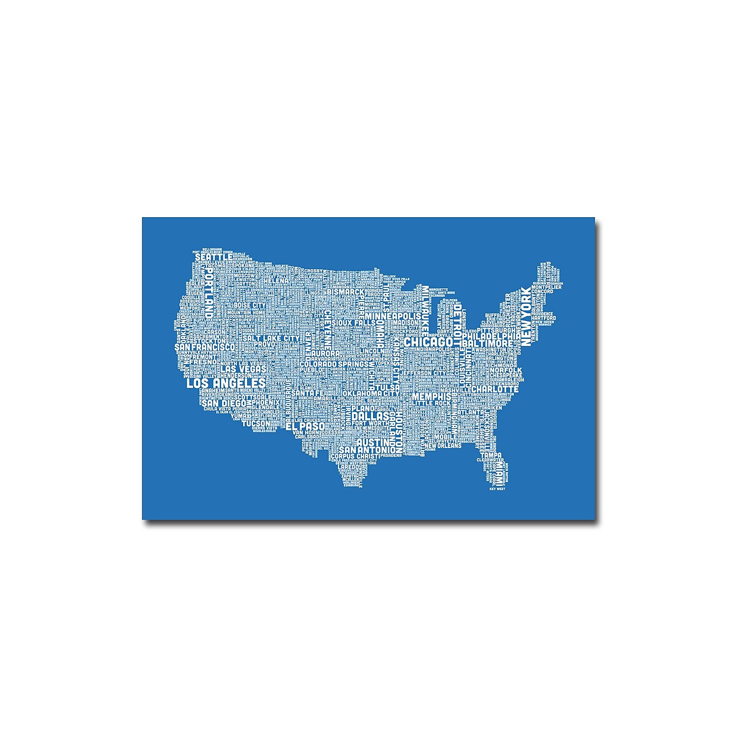 Trademark Art "US City Map XIII" Canvas Wall Art by Michael Tompsett