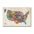 thumbnail image 1 of Trademark Art "United States Text Map II" Canvas Wall Art by Michael Tompsett, 1 of 3