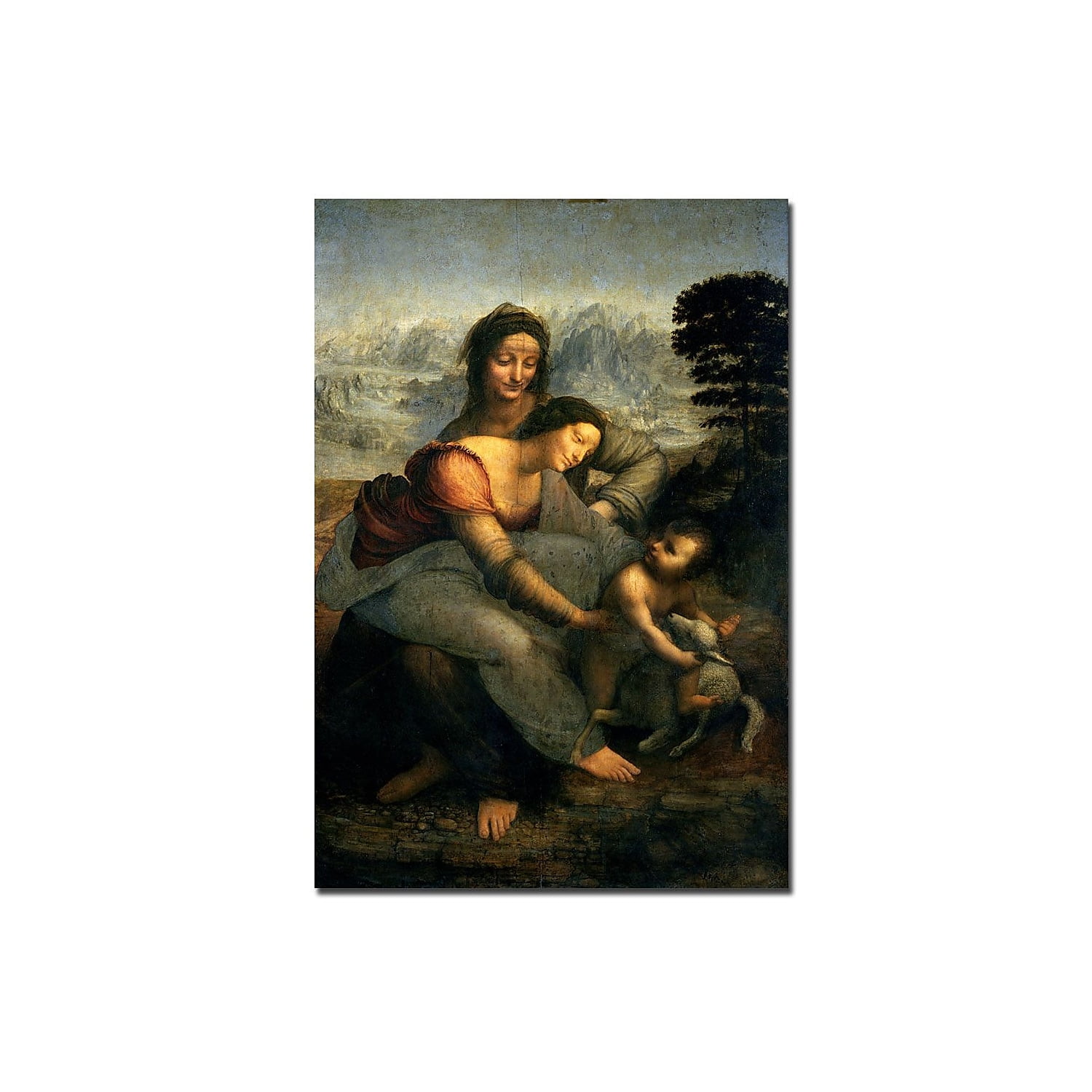 Leonardo da Vinci Virgin and Child with St. Anne Framed Canvas Art