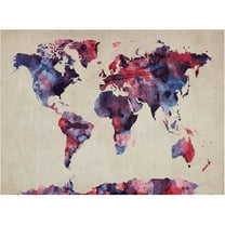 Trademark Art 'Watercolor Map' Canvas Art by Michael Tompsett
