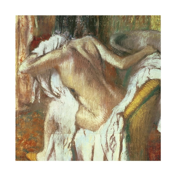 Trademark Fine Art Edgar Degas Woman Drying Herself, 1888-92 Canvas Wall Art - 35x35