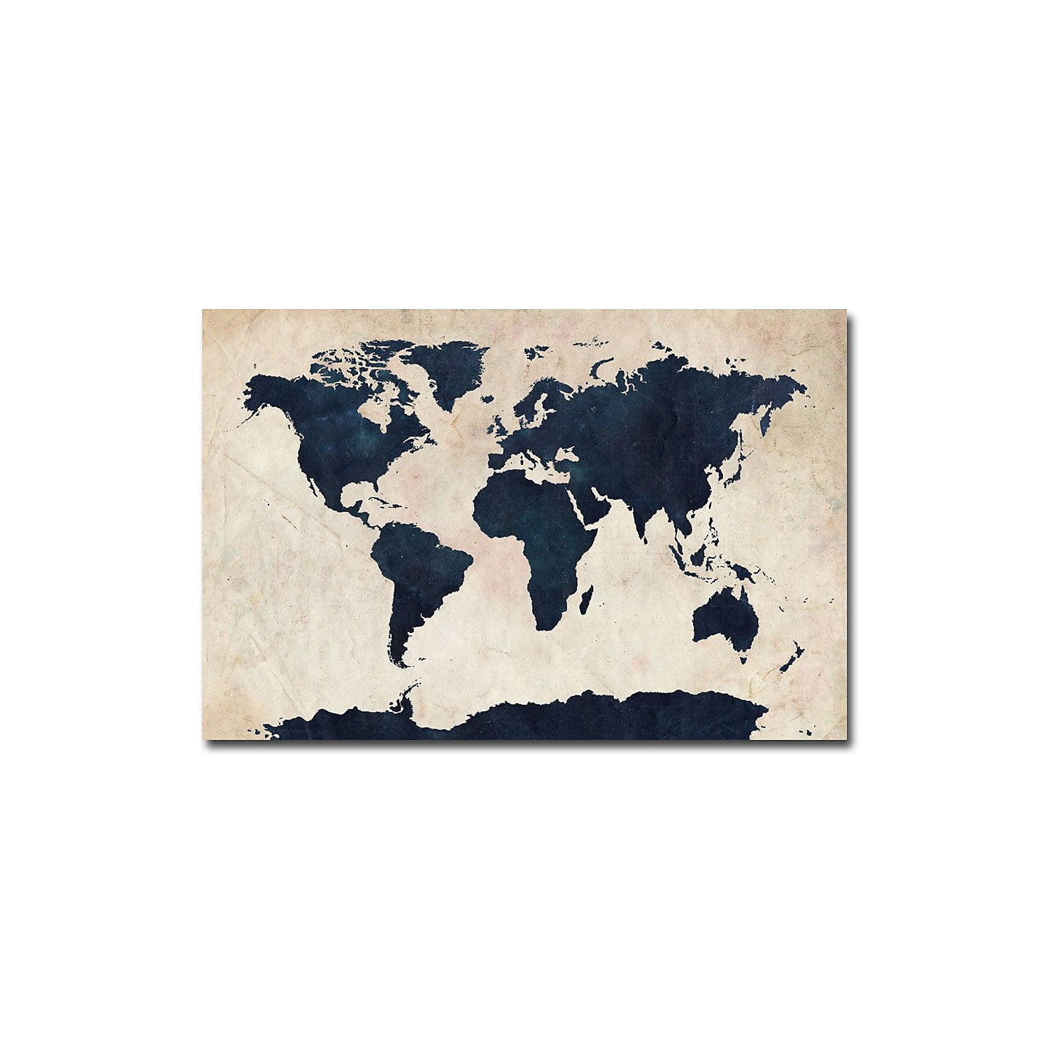 Trademark Art "World Map - Navy" Canvas Wall Art by Michael Tompsett