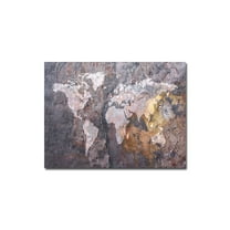 Trademark Art "World Map - Rock" Canvas Wall Art by Michael Tompsett