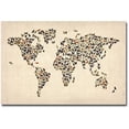 thumbnail image 1 of Trademark Art "World Map of Cats" Canvas Art by Michael Tompsett, 1 of 3