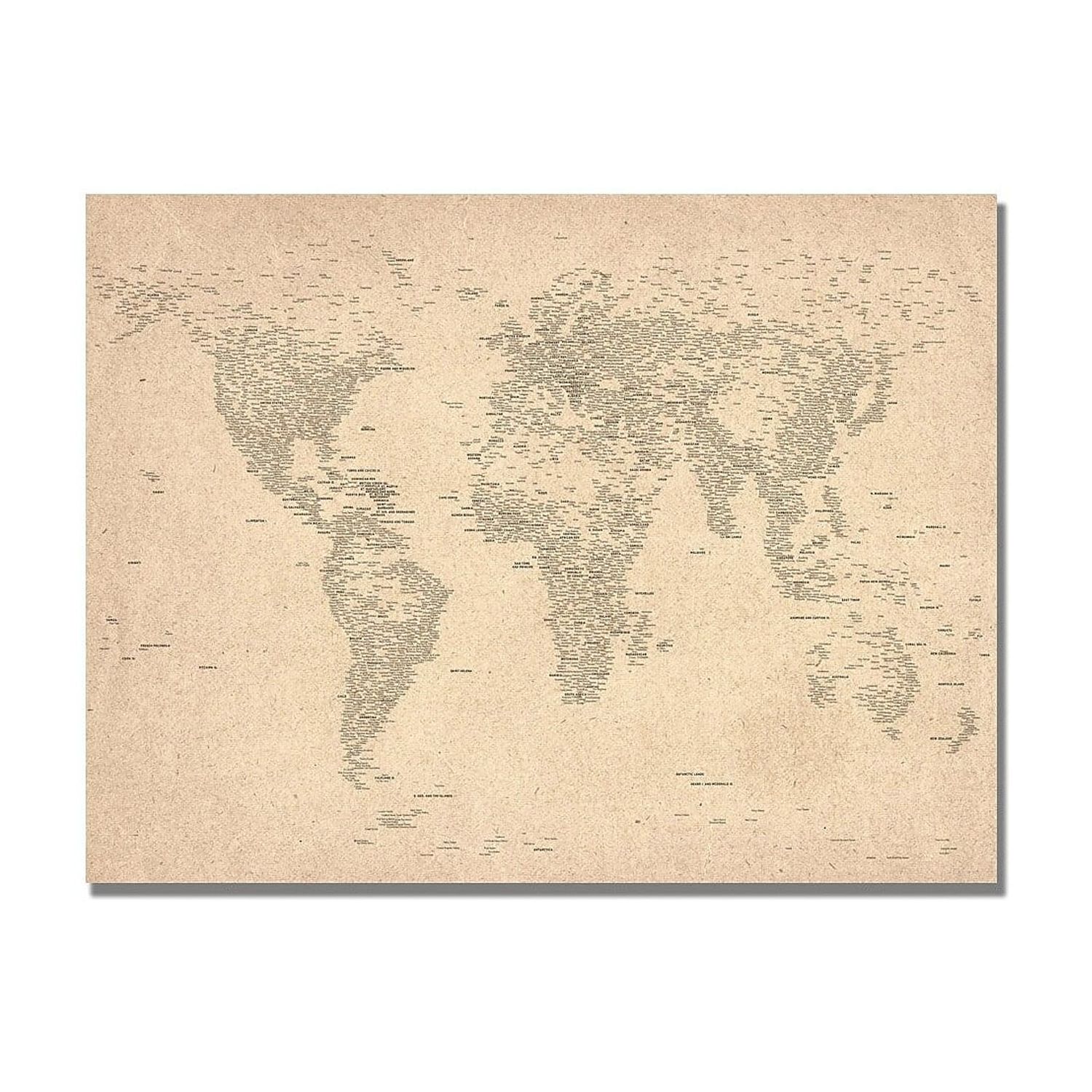 Trademark Art "World Map of Cities" Canvas Art by Michael Tompsett